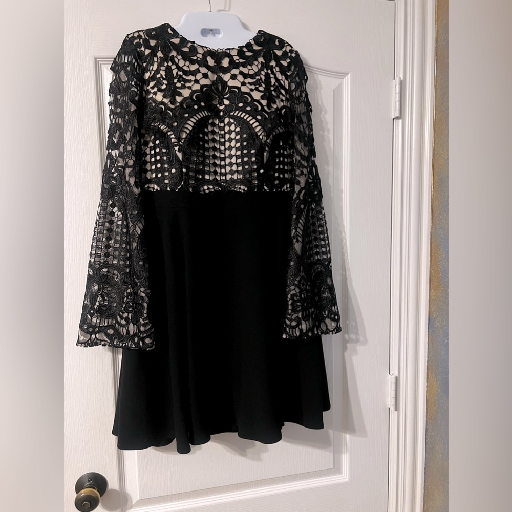 Stunning black and nude illusion dress